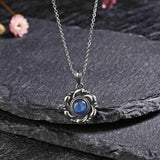 Sterling Silver Kyanite Pendant Necklace Vintage Moonstone Fine Jewelry