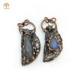 Kyanite Quartz Pendant Star Moon Necklaces Vintage Women Gift Jewelry