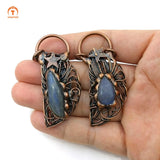 Kyanite Quartz Pendant Star Moon Necklaces Vintage Women Gift Jewelry