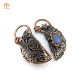 Kyanite Quartz Pendant Star Moon Necklaces Vintage Women Gift Jewelry