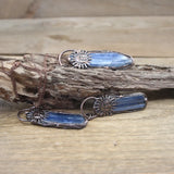 Natural Kyanite Slice Antique Copper Pendant Necklace