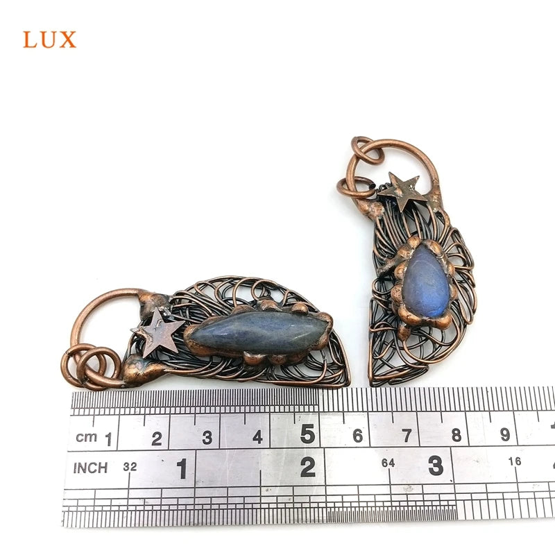 Kyanite Stars of the Moon Necklace Vintage Pendant Jewelry