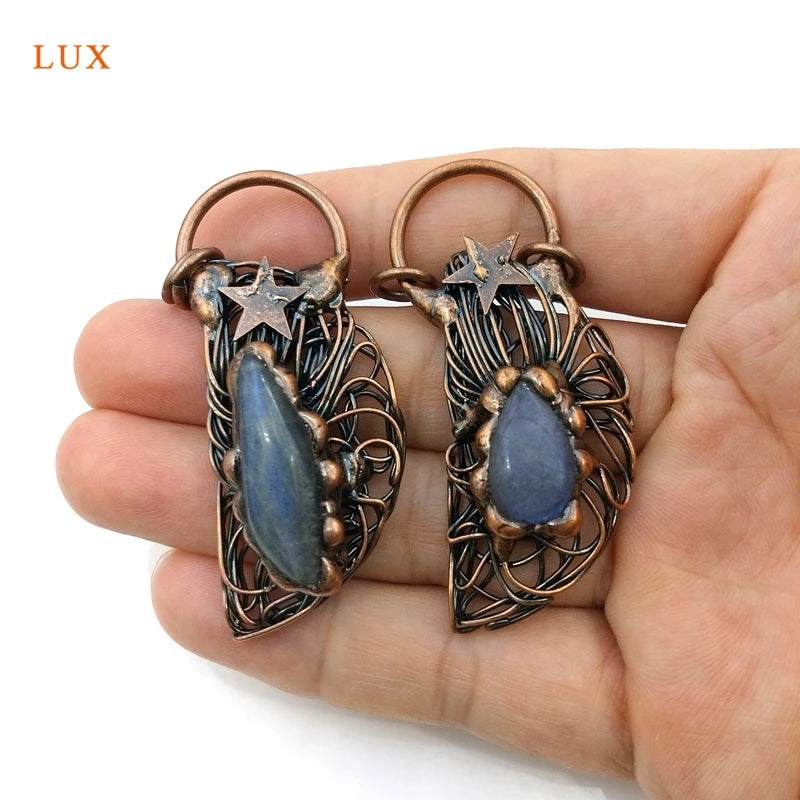 Kyanite Stars of the Moon Necklace Vintage Pendant Jewelry