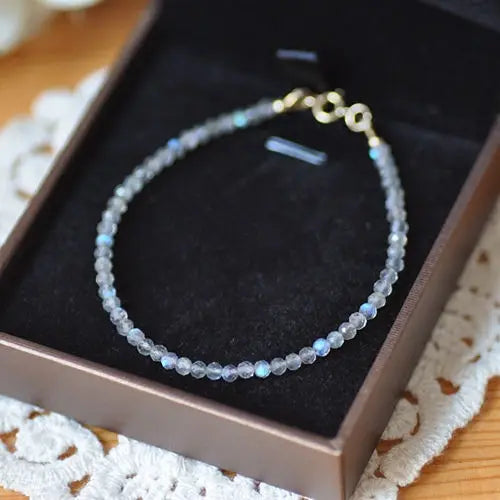 Labradorite 2-3mm 925 Silver Bracelet