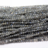 Labradorite 3.5mm Faceted Round Beads Set - 5 Strands