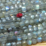 Labradorite Faceted Cube Loose Beads Gemstone DIY Jewelry Making