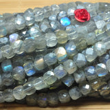 Labradorite Faceted Cube Loose Beads Gemstone DIY Jewelry Making