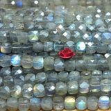 Labradorite Faceted Cube Loose Beads Gemstone DIY Jewelry Making