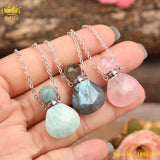 Labradorite Amazonite Diffuser Perfume Bottle Necklace
