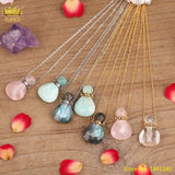 Labradorite Amazonite Diffuser Perfume Bottle Necklace