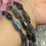 Labradorite Amethyst Amazonite Stone Beads 15'' Faceted Drop DIY Loose Beads