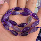 Labradorite Amethyst Rose Quartz Stone Beads 15'' Faceted Drop DIY Loose Beads