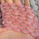 Labradorite Amethyst Rose Quartz Stone Beads 15'' Faceted Drop DIY Loose Beads