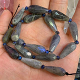 Labradorite Amethyst Rose Quartz Stone Beads 15'' Faceted Drop DIY Loose Beads