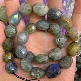 Labradorite Beads 15'' Faceted Oval DIY Loose Beads