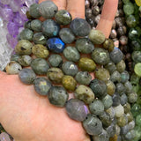 Labradorite Beads 15'' Faceted Oval DIY Loose Beads