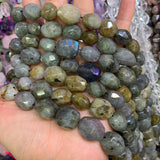 Labradorite Beads 15'' Faceted Oval DIY Loose Beads