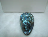 Natural Labradorite Carved Guanyin Pendant 41*24*8mm