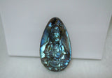 Natural Labradorite Carved Guanyin Pendant 41*24*8mm