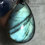 Labradorite Crystal Necklace Pendant Silver Yellow Moonstone Stone AAAAA