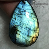 Labradorite Crystal Necklace Pendant Silver Yellow Moonstone Stone AAAAA