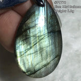 Labradorite Crystal Necklace Pendant Silver Yellow Moonstone Stone AAAAA