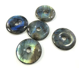 Labradorite Donut 35mm Round Pendant Gemstone Beads 1PC