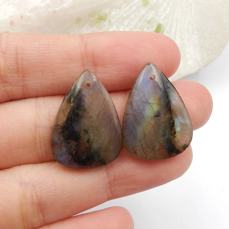Labradorite Earring Beads for Jewelry Making