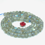 Labradorite Faceted Cube Beads Bracelet Necklace DIY