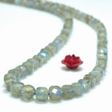 Labradorite Faceted Cube Beads Bracelet Necklace DIY