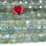 Labradorite Faceted Cube Beads Bracelet Necklace DIY