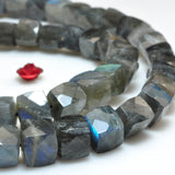 Labradorite Faceted Cube Loose Beads Semi Precious Stone Bracelet Necklace