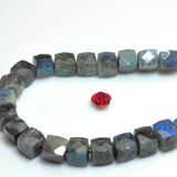 Labradorite Faceted Cube Loose Beads Semi Precious Stone Bracelet Necklace