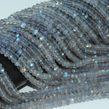 Labradorite Faceted Rondelle Beads 2x3mm