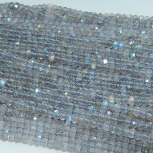 Labradorite Faceted Rondelle Beads 2x3mm
