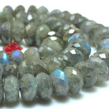 Labradorite Faceted Rondelle Loose Beads Gemstone Bracelet Necklace