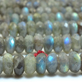 Labradorite Faceted Rondelle Loose Beads Gemstone Bracelet Necklace