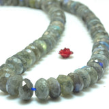 Labradorite Faceted Rondelle Loose Beads Gemstone Bracelet Necklace