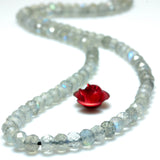 Labradorite Faceted Rondelle Loose Beads Semi Precious Stone