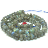 Labradorite Faceted Rondelle Loose Beads Gemstone Bracelet Necklace