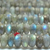 Labradorite Faceted Rondelle Loose Beads Gemstone Bracelet Necklace