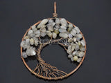 Labradorite Chakra Beads Tree of Life Pendant Necklace Set
