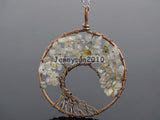 Labradorite Chakra Beads Tree of Life Pendant Necklace Set