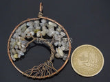 Labradorite Chakra Beads Tree of Life Pendant Necklace Set