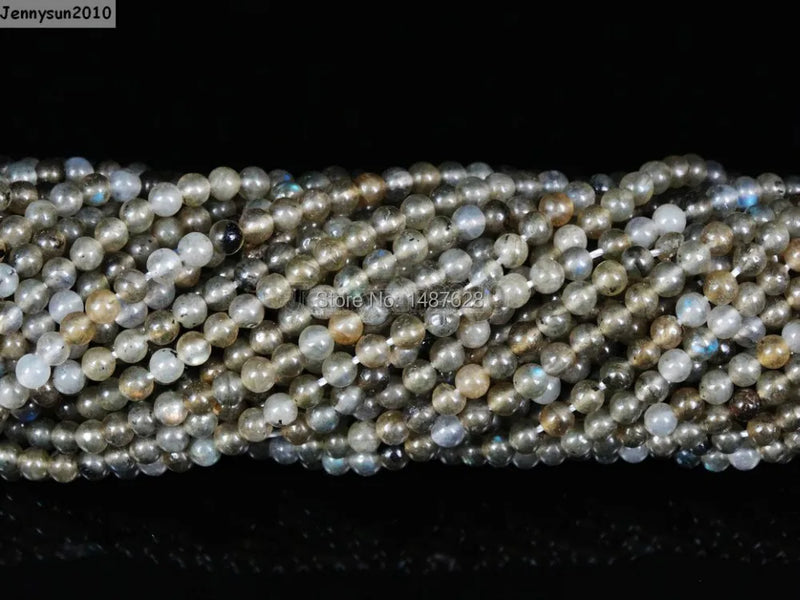 Labradorite Gems 2mm Round Spacer Beads 15'' Strand 5 Strands
