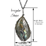 Labradorite Life Tree Gun-black Pendant Necklace
