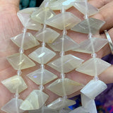 Labradorite Moonstone Stone Beads 15'' Rhombus Square DIY Loose Beads