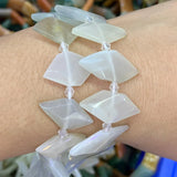 Labradorite Moonstone Stone Beads 15'' Rhombus Square DIY Loose Beads