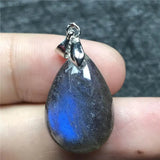 Labradorite Necklace Pendant Jewelry 21x15x7mm Beads Silver Moonstone AAAAA