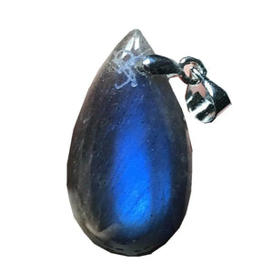 Labradorite Necklace Pendant Crystal 24x13x6mm Silver Moonstone Gemstone